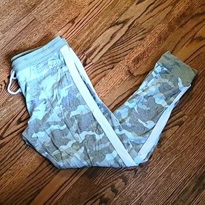 PINK Camo and White Stripe Joggers - sz Large